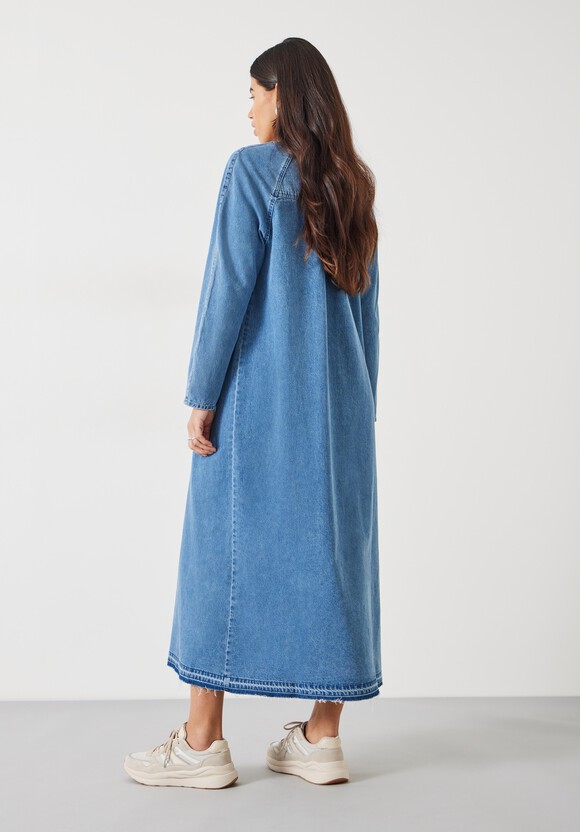 Marina V-Neck Denim Maxi Dress | Mid Authentic Blue | hush