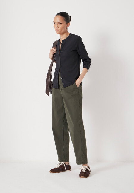Tapered Leg Casual Trousers