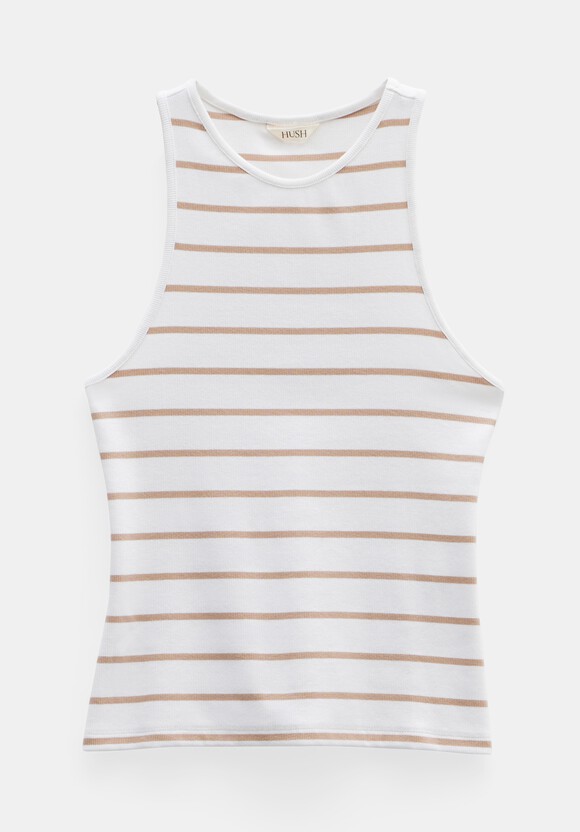 Ines Striped Cotton Ribbed Vest