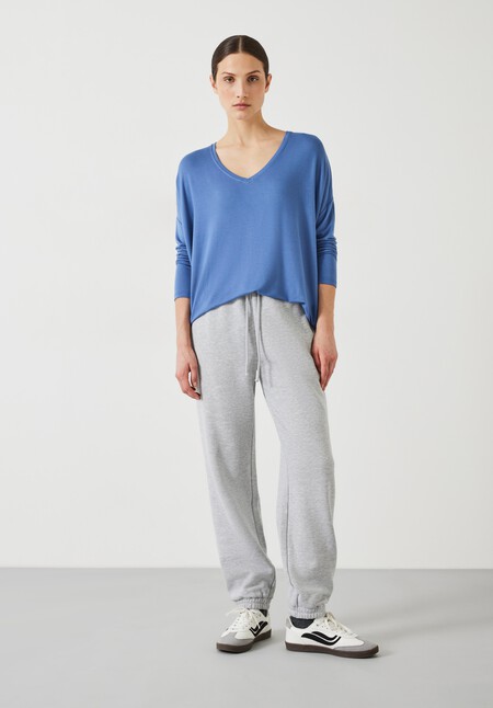 Gillian Wide Jersey V Neck Top