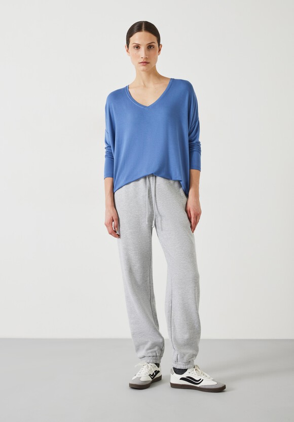 Gillian Wide Jersey V Neck Top
