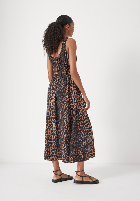 Air Flow Gathered Straps Midi Dress