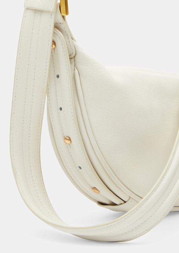 Rory Crescent Leather Crossbody Bag | Bone | hush