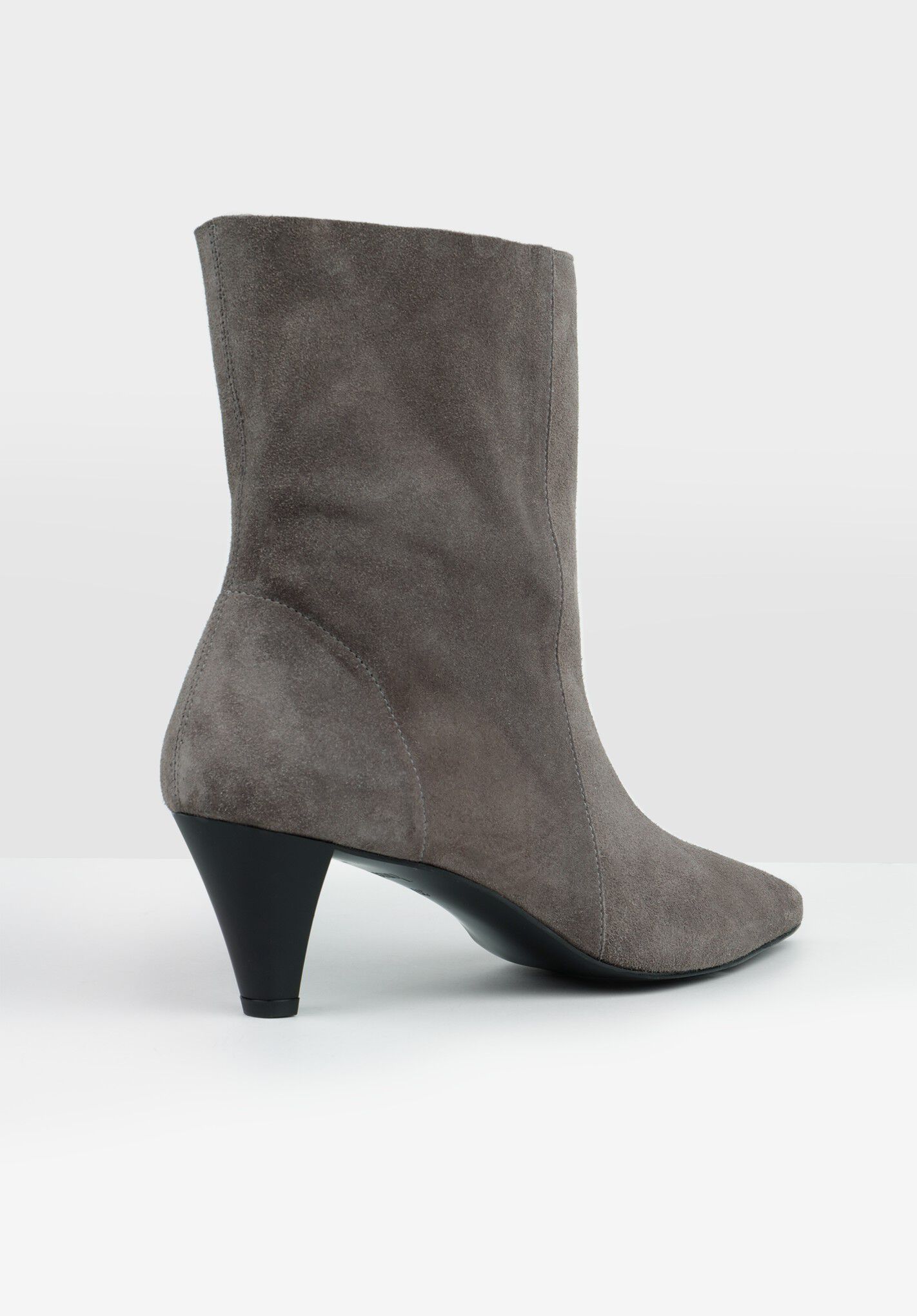 Grey suede booties with heel online