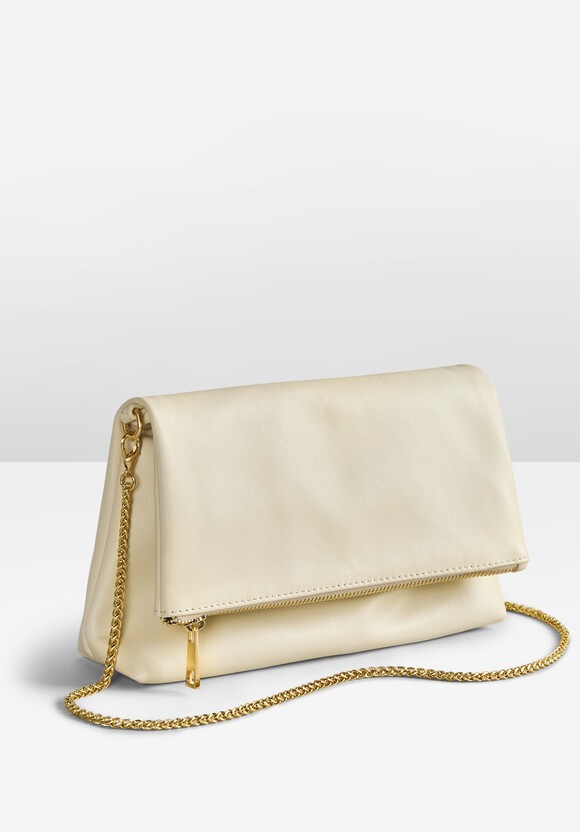 Liviana Leather Clutch Bag | White | hush