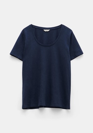 Hari Scoop Neck Cotton Slub T-Shirt