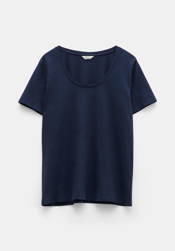 Hari Scoop Neck Cotton Slub T-Shirt