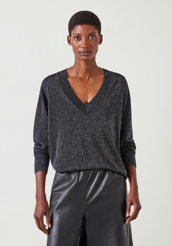 Gracey V Neck Metallic Jumper