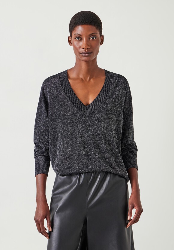 Gracey V Neck Metallic Jumper