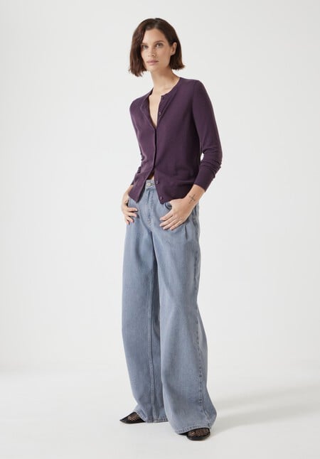 Wool Blend Slim Knitted Cardigan