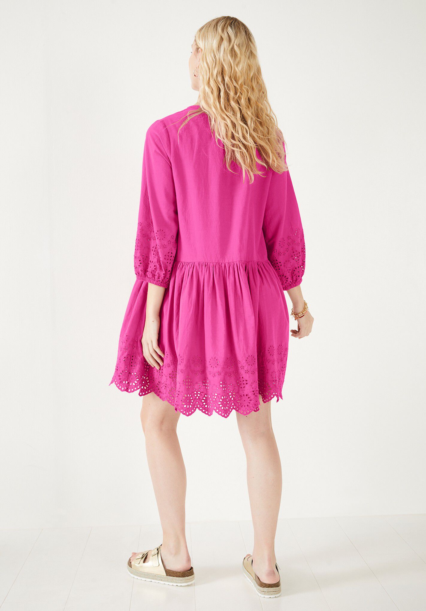 Pink smock dress sale