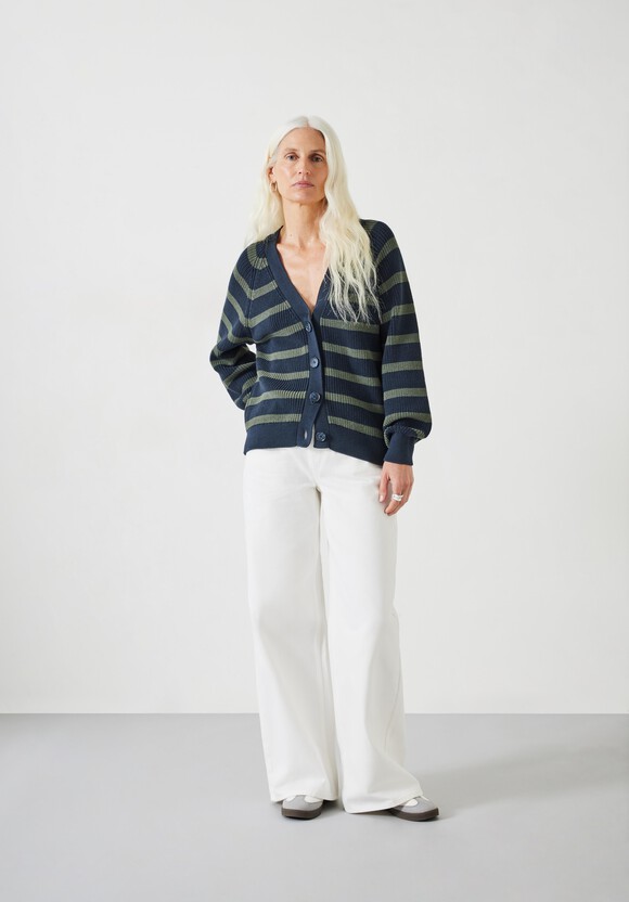 Rae Stripe Cotton Cardigan