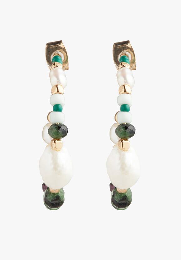Azalea Semi Precious Hoops
