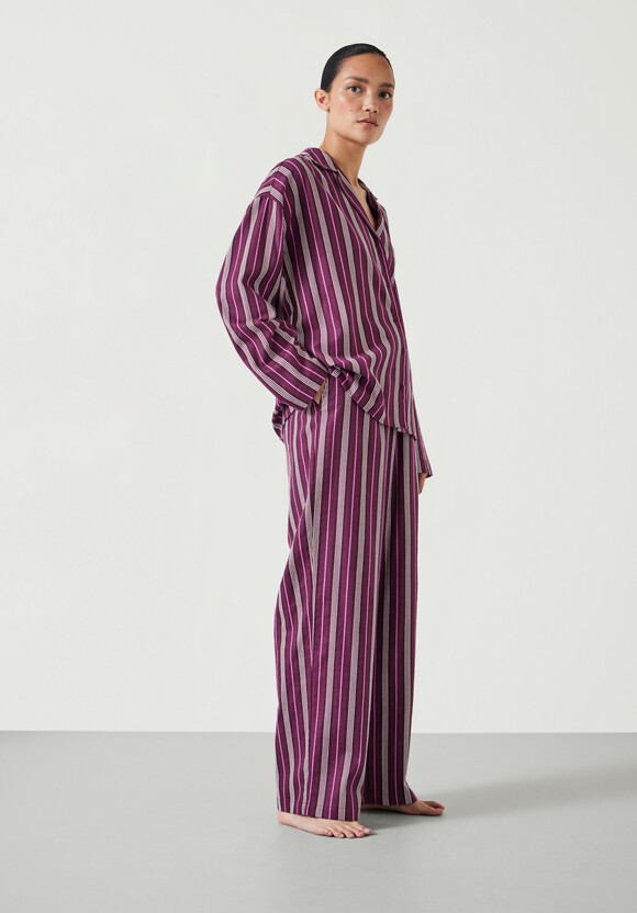 Amita Cotton Flannel Multi Stripe Pyjamas