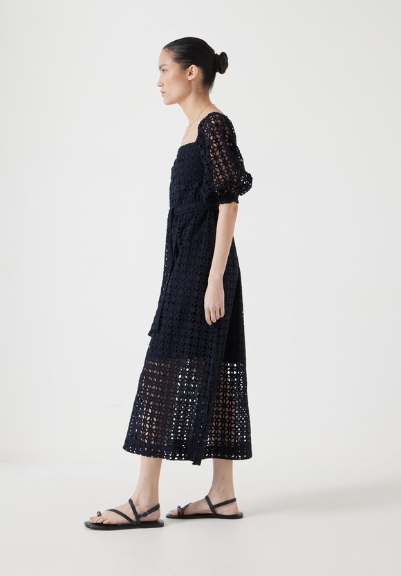 Broderie Off Shoulder Midi Dress