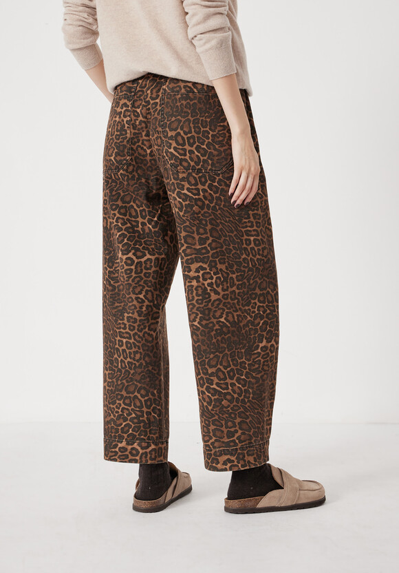 Jack Barrel Leg Pull On Cotton Trousers