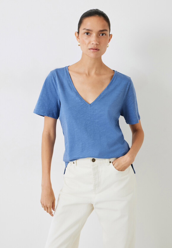Kali Cotton Slub V-Neck T-Shirt