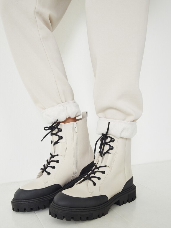 Colleen Leather Boots | Off White | hush