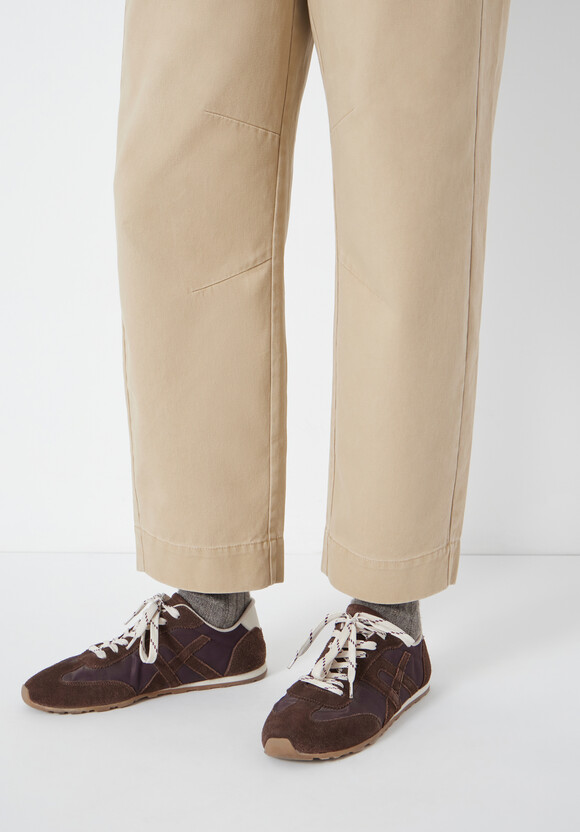 Jack Barrel Leg Pull On Cotton Trousers