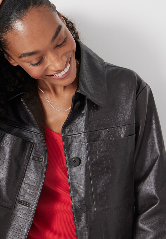 Kelly Croc Leather Jacket