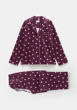 Amita Cotton Flannel Polka Dot Pyjamas