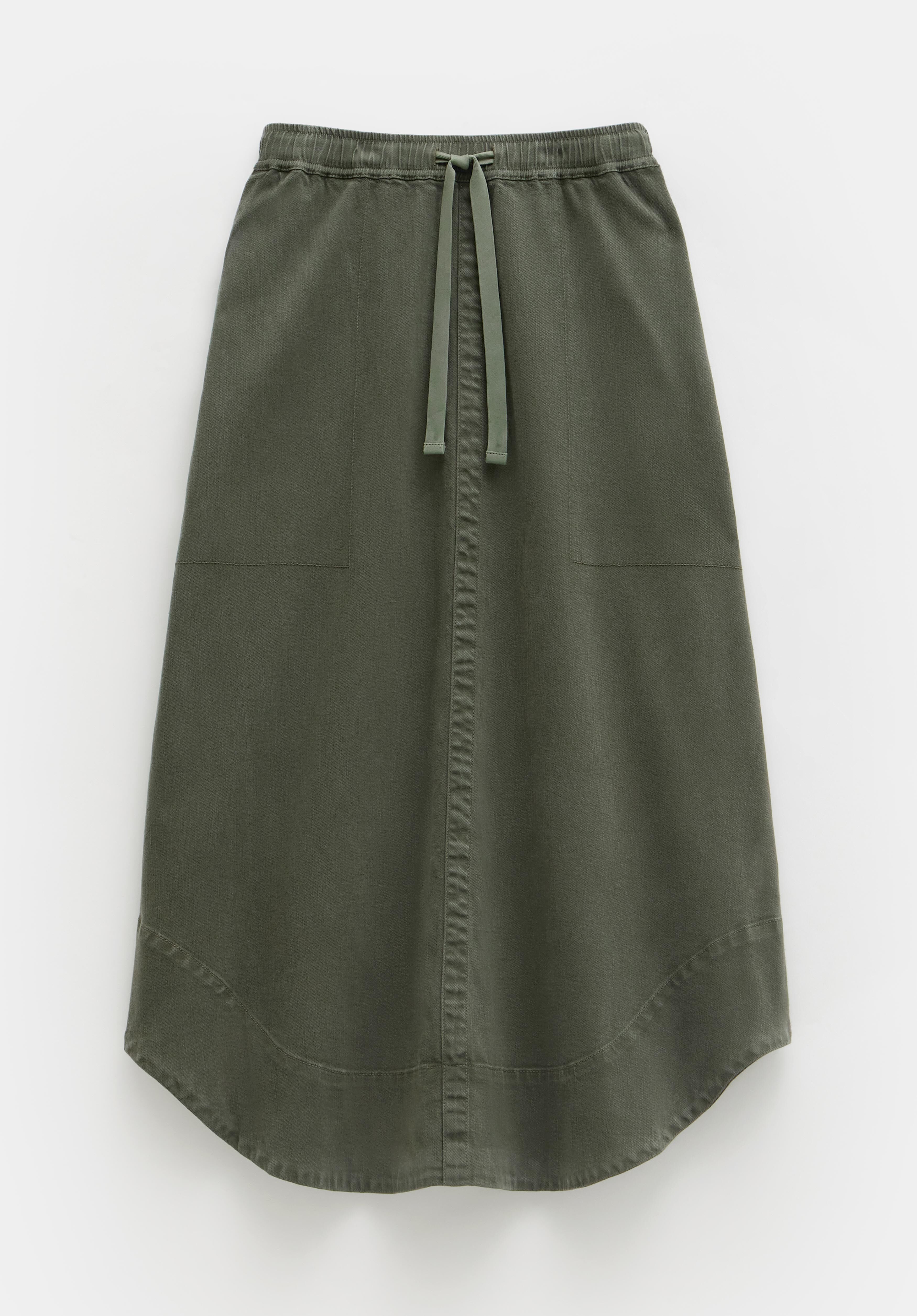 Ava Midi Skirt Dark Khaki hush