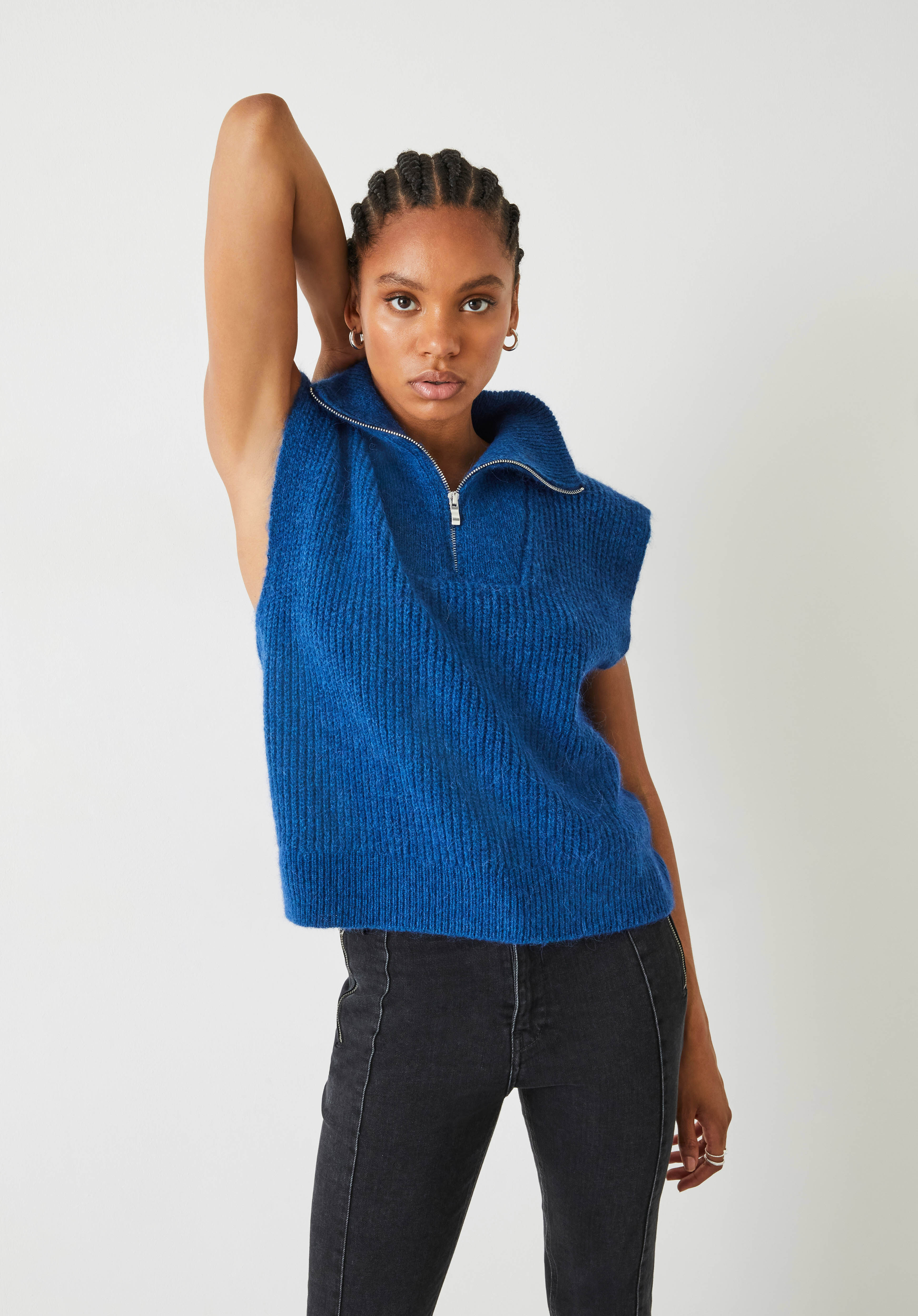 Half zip sweater vest deals