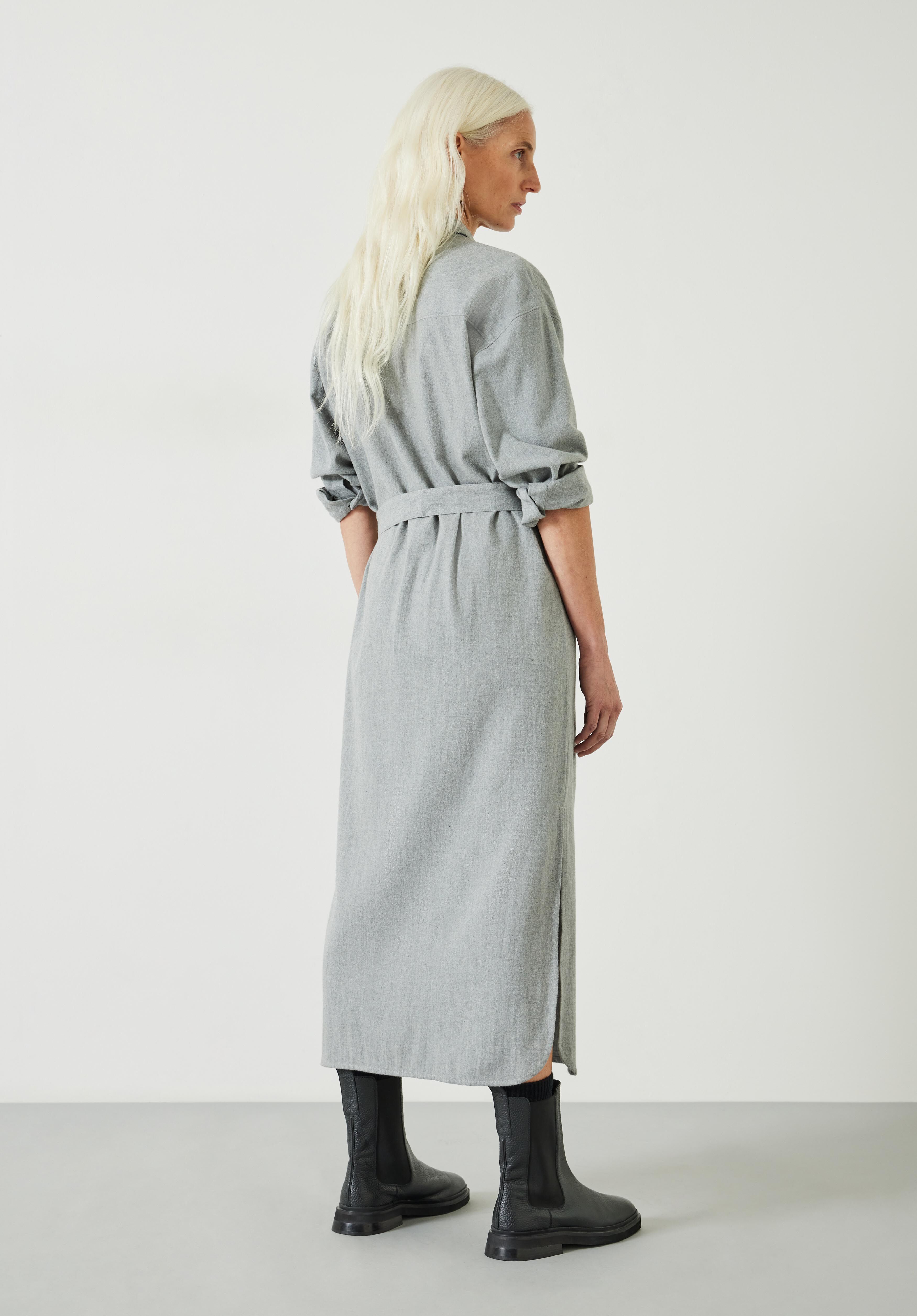 Alexa Maxi Shirt Dress Grey Marl hush