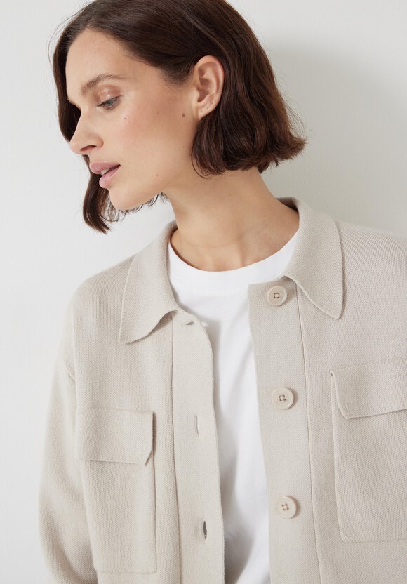 Knitted Button Through Shirt Jacket