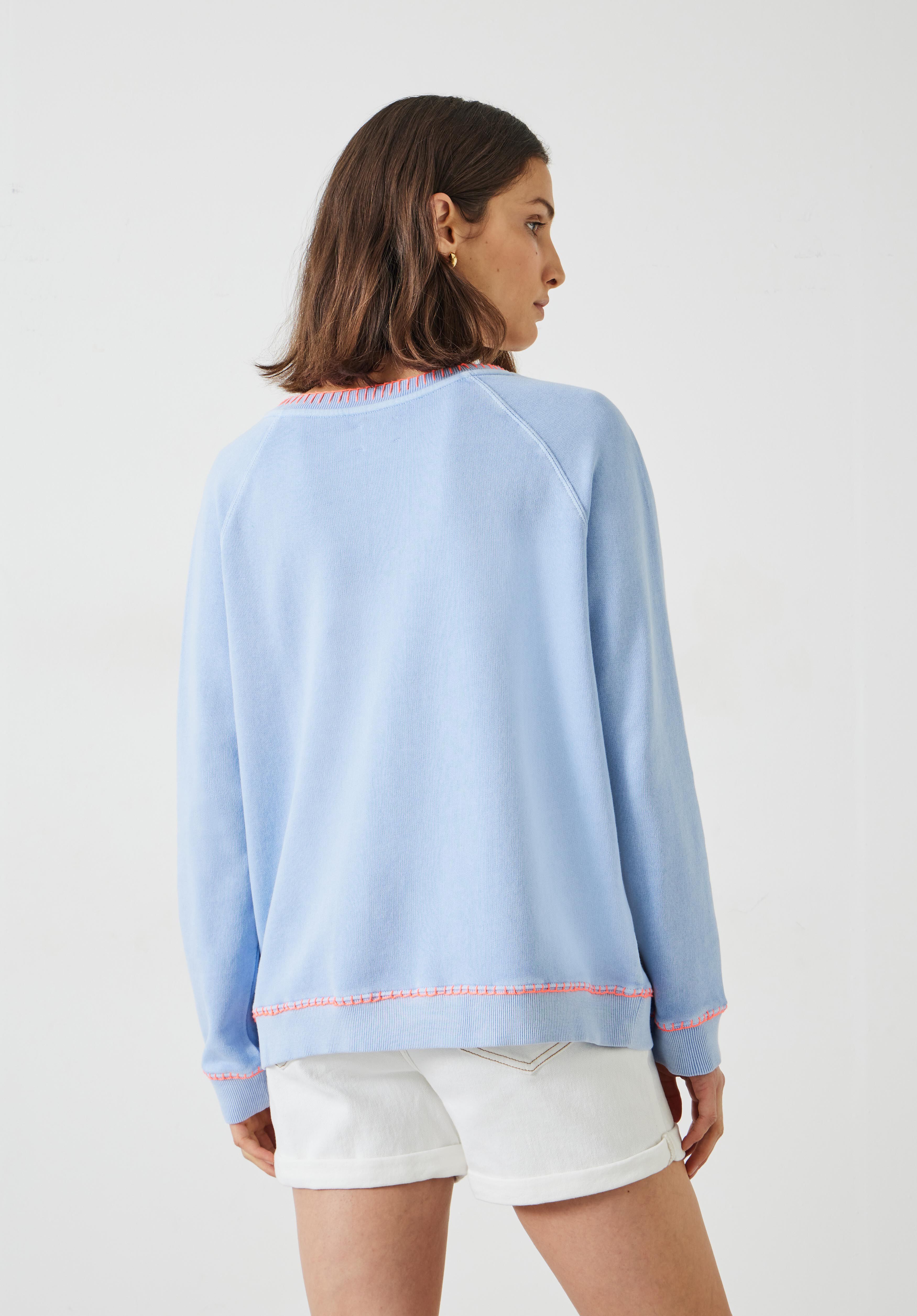 Hush contrast stitch sweatshirt pink hot sale