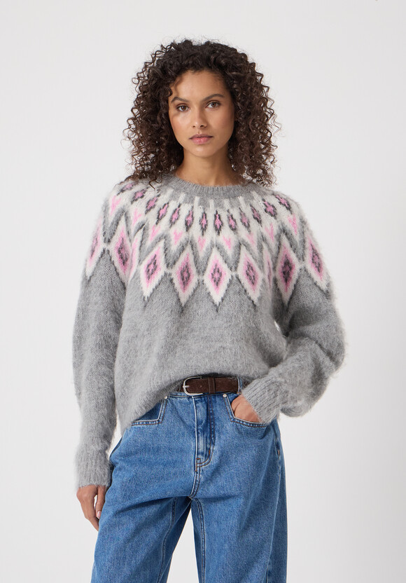 Brushed Fairisle Jumper with Mohair