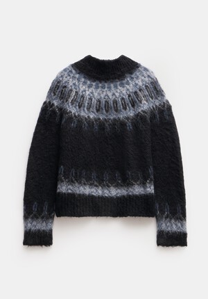 Ebony Brushed Yoke Fairisle Jumper