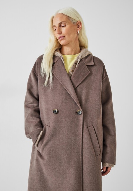 Iris Relaxed Wool Blend Double Faced Coat