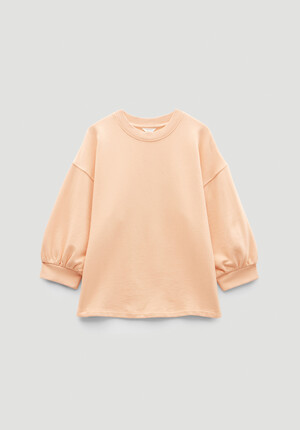 Cropped Sleeve Cotton Sweatshirt