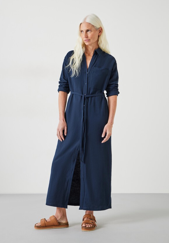 Florence Maxi Shirt Dress With Linen
