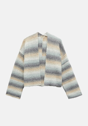 Fluffy Striped Ombre Cardigan