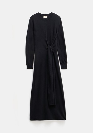 Tilly Tie Waist Merino Wool Midi Dress