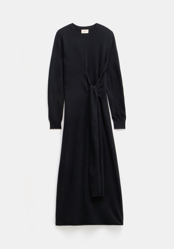 Tilly Tie Waist Merino Wool Midi Dress