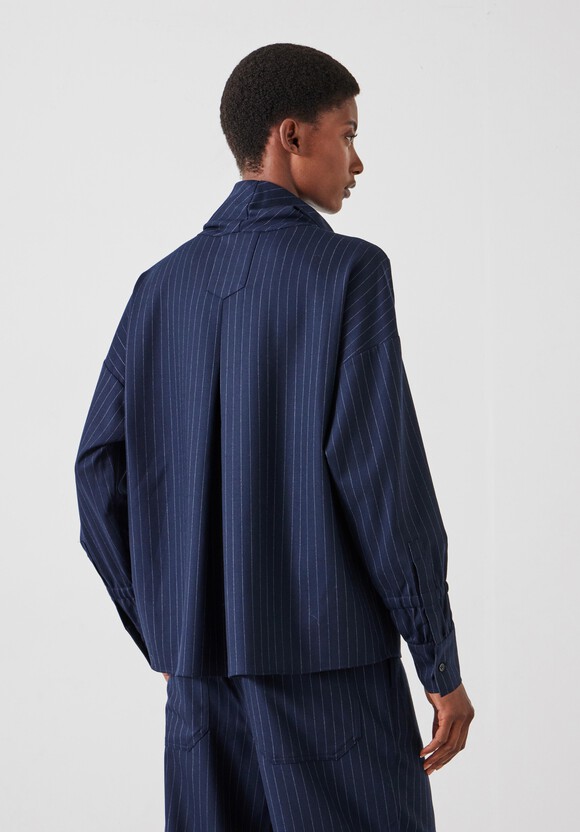Pinstripe Wool Blend Top