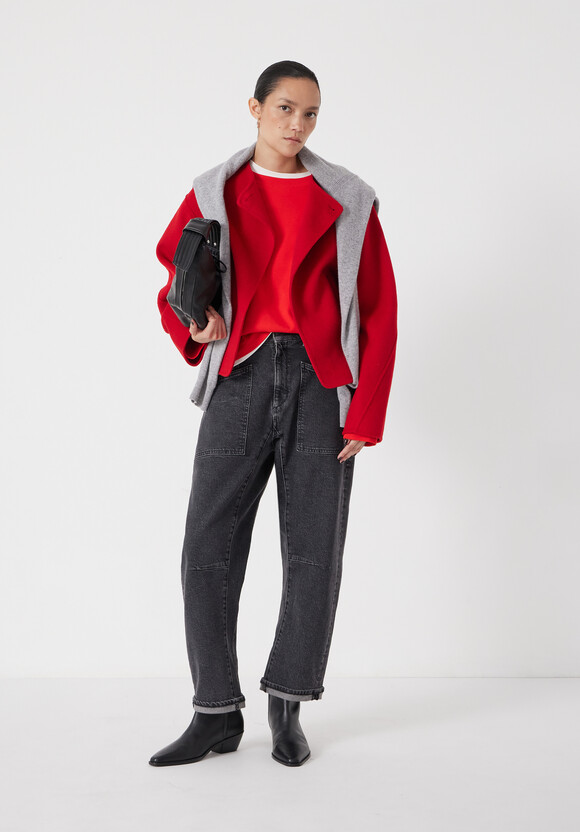 Pure Wool Double Faced Collarless Jacket