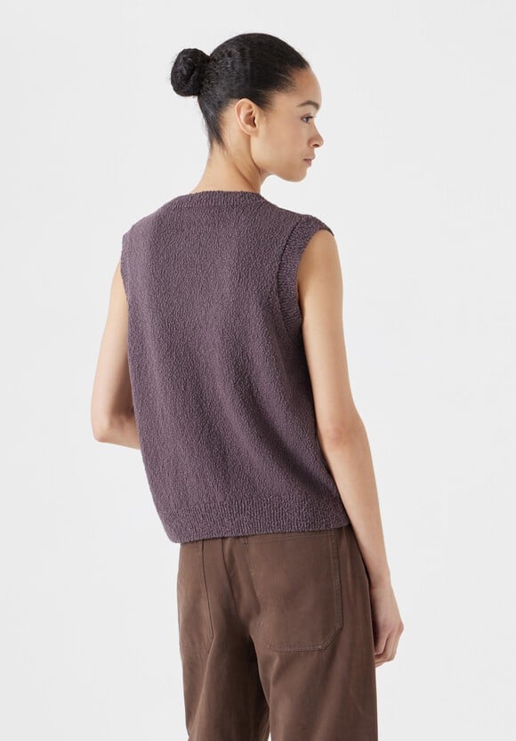 Textured Button Through Tank Top
