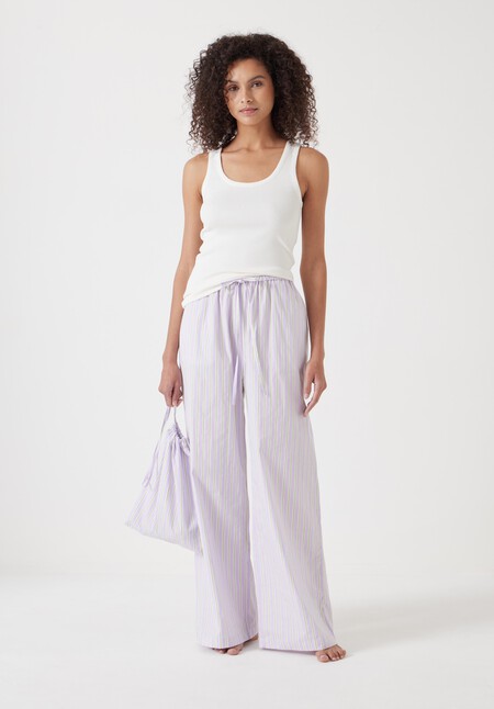 Cotton Poplin Stripe Vest Pyjamas Set