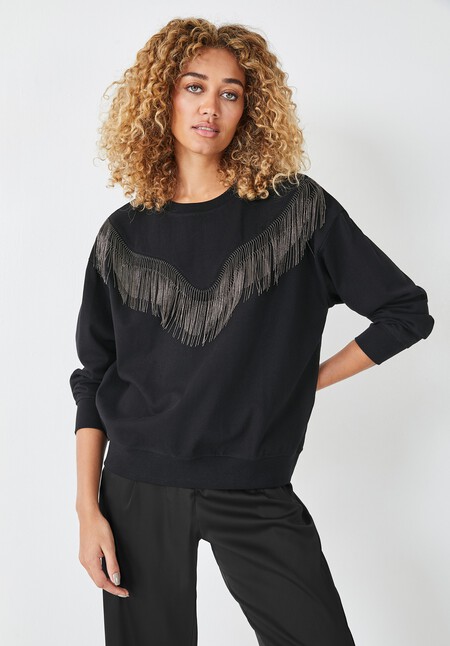 Cora Chevron Chain Sweatshirt