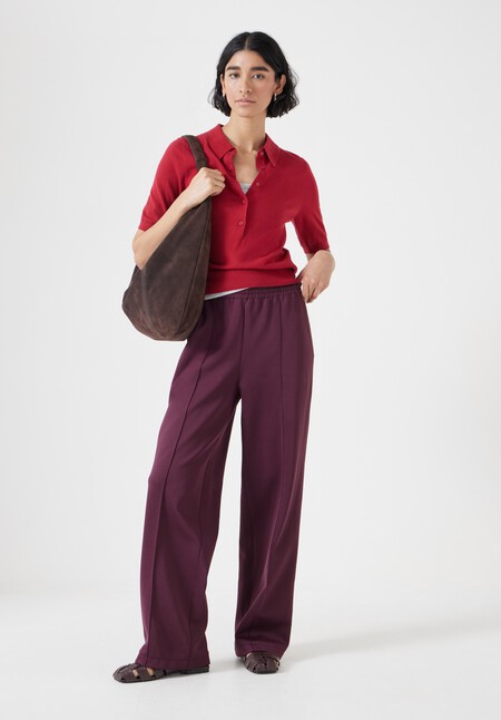 Fine Knit Short Sleeve Polo Top