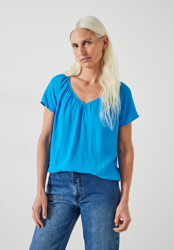 Sian Gathered V Neck Top
