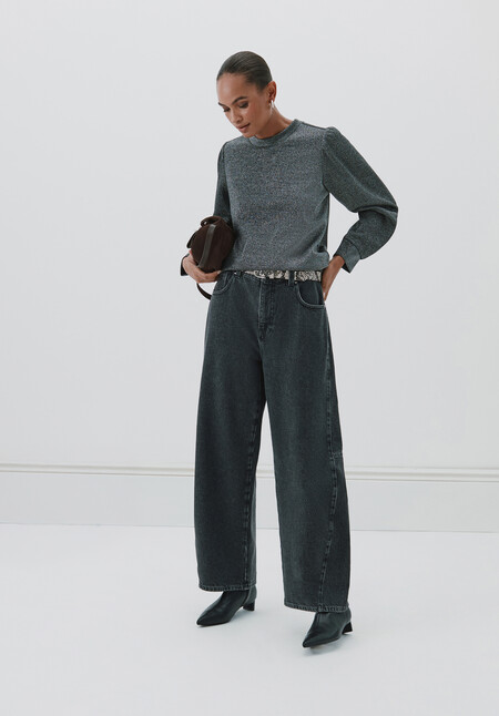 Emily Sparkle Puff Sleeve Jersey Top