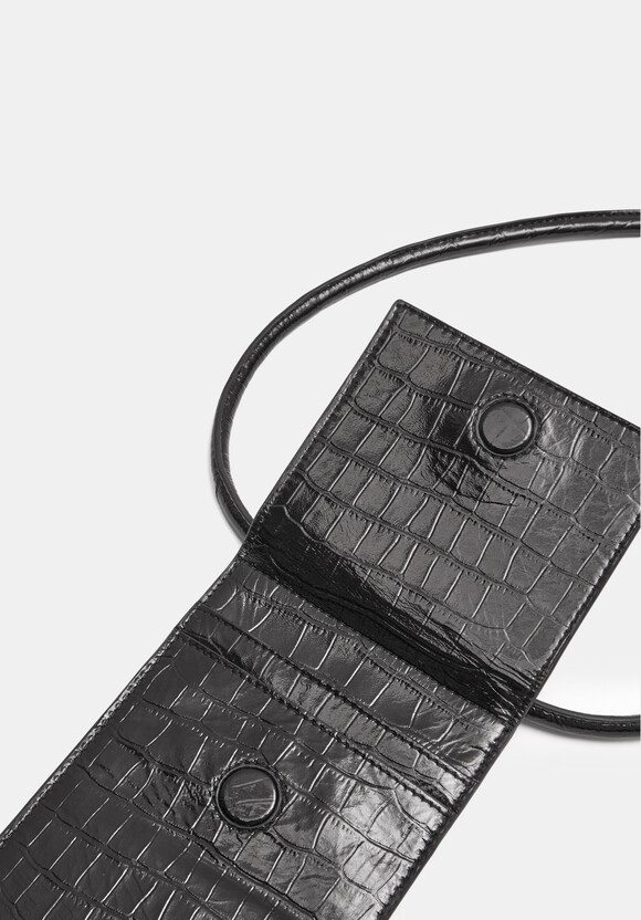Croc Emboss Leather Phone Bag