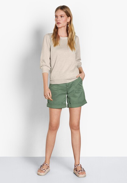 Metallic Puff-Sleeve Jumper