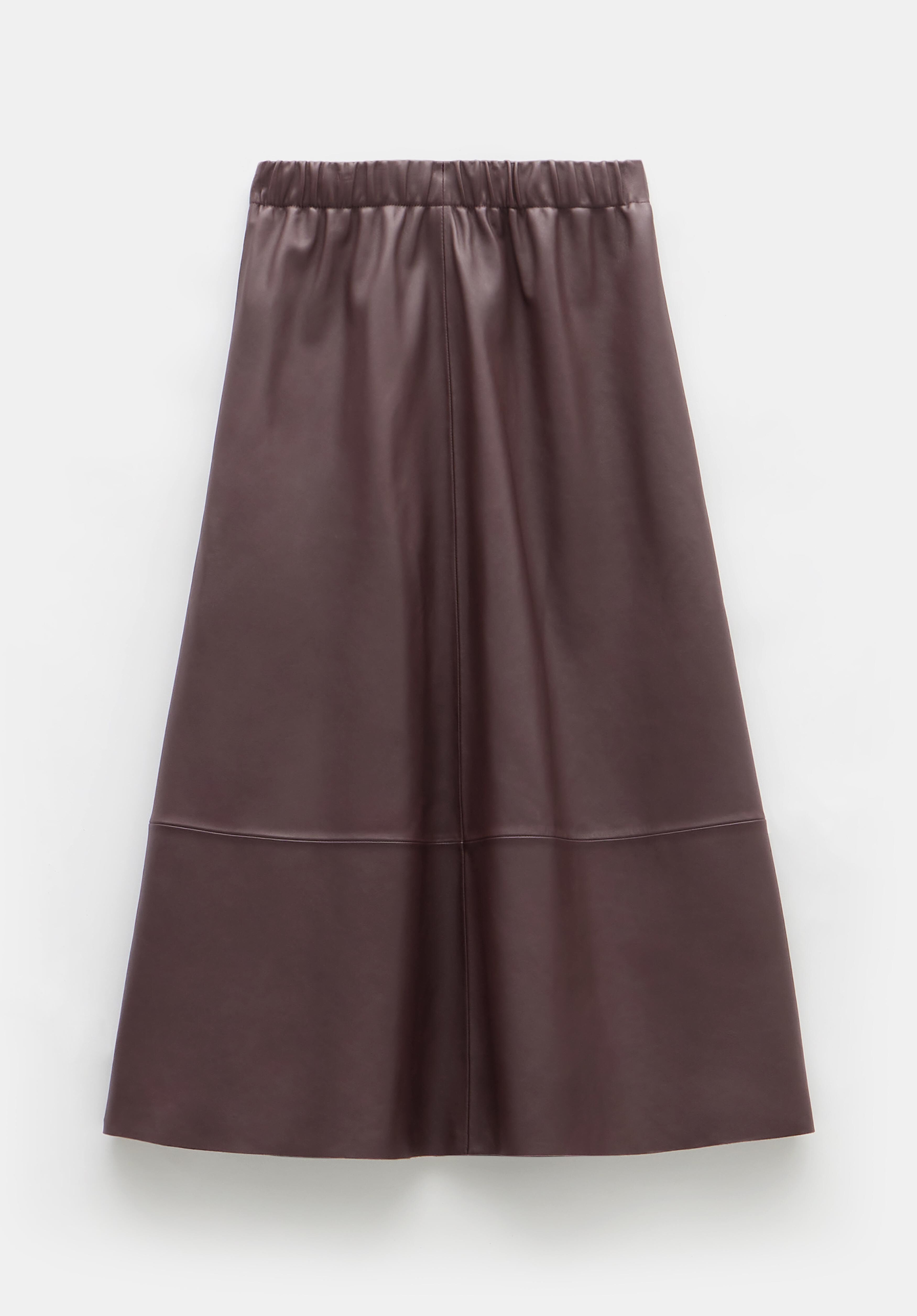 Agatha Leather Midi Skirt Oxblood Red hush