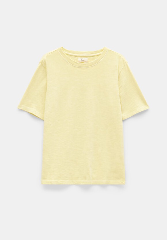 Reagan Brushed Cotton T-Shirt | Soft Yellow | hush